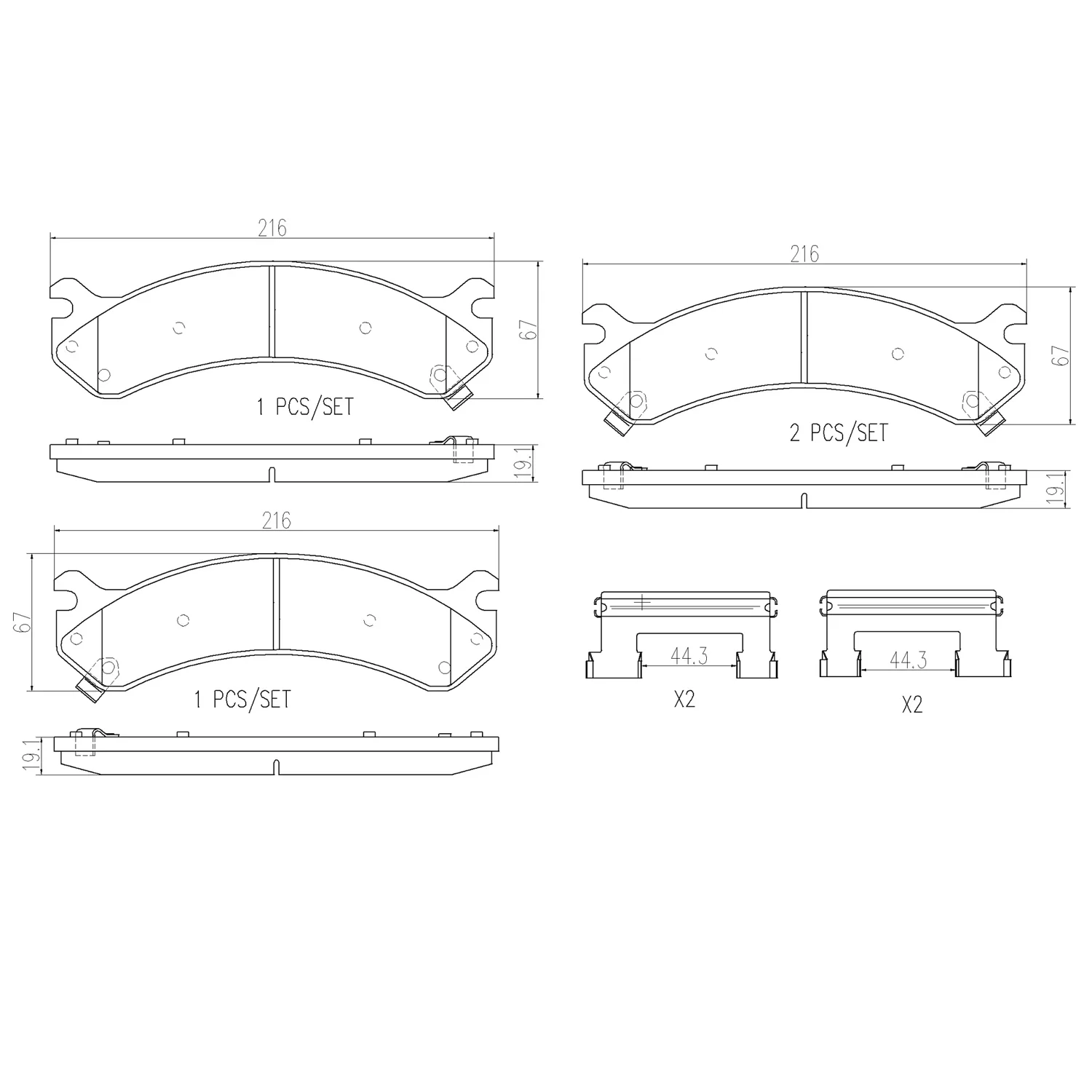 Brembo 00-05 Cadillac DeVille Premium NAO Ceramic OE Equivalent Pad - Front - Image 3