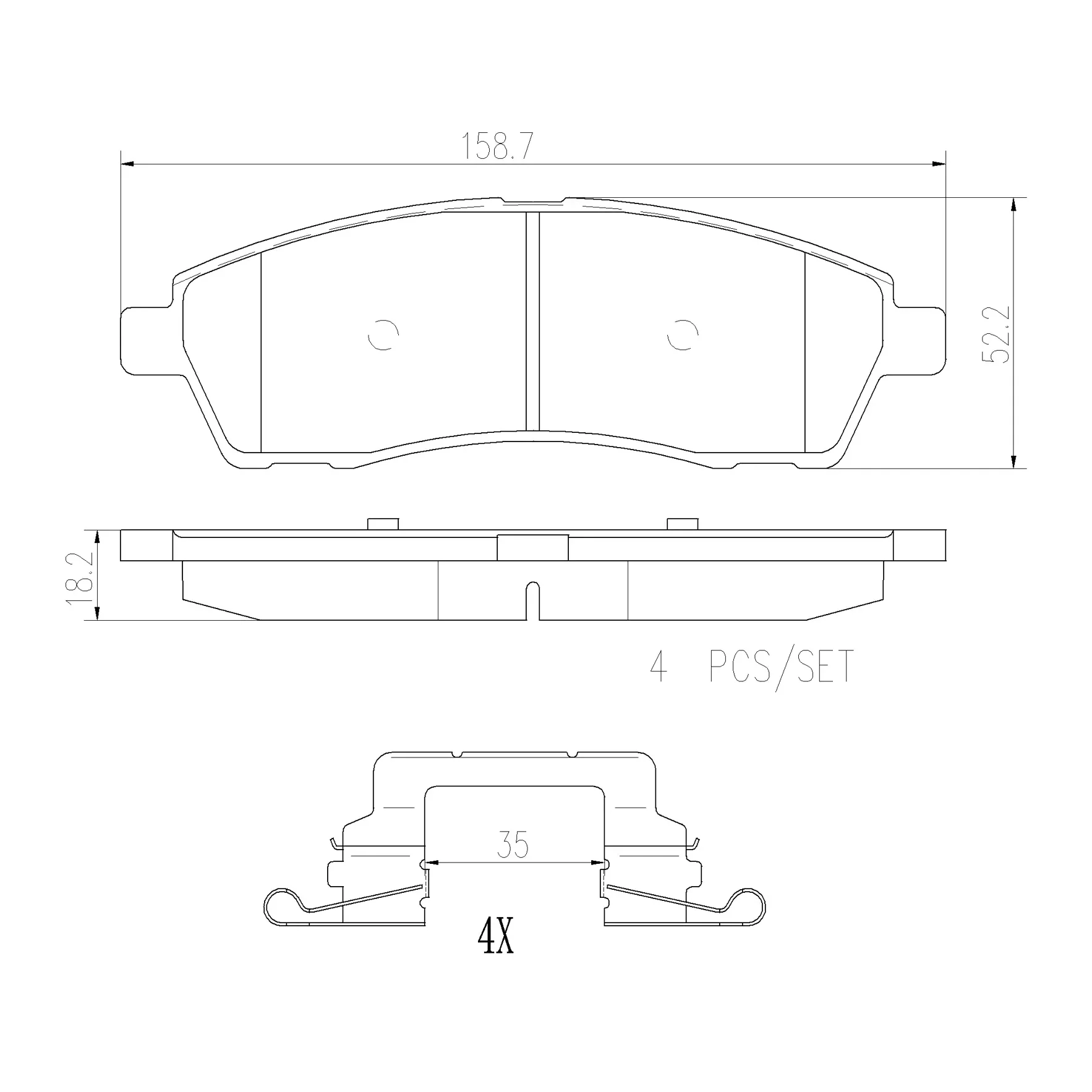 Brembo 00-05 Ford Excursion/99-04 F-250 Super Duty Rear Premium NAO Ceramic OE Equivalent Pad - Image 3
