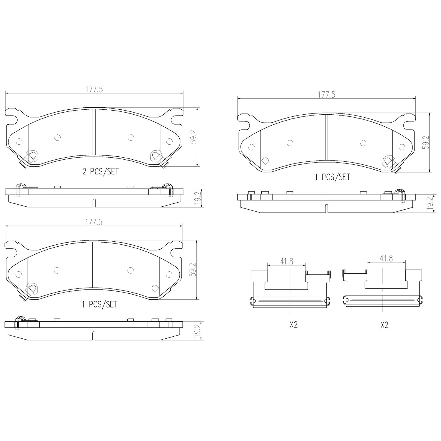 Brembo 02-06 Cadillac Escalade Premium NAO Ceramic OE Equivalent Pad - Front - Image 3