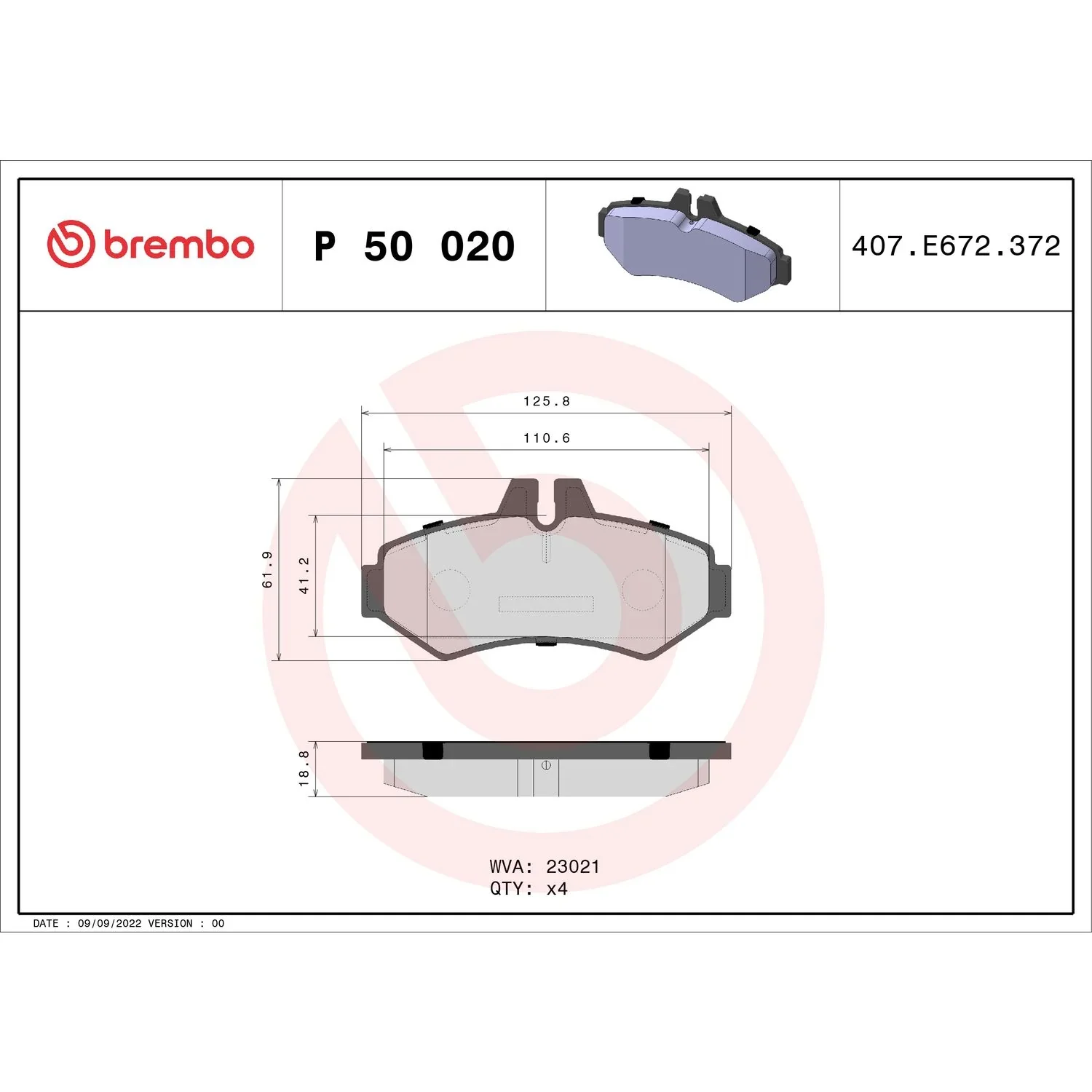 Brembo 03-06 Dodge Sprinter 2500/03-04 Mercedes-Benz G55 AMG Rear Premium Low-Met OE Equivalent Pad - Image 4