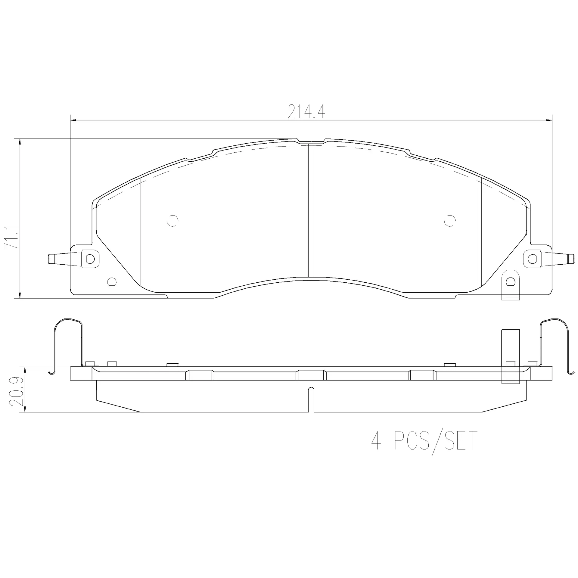 Brembo 09-10 Dodge Ram 2500/Ram 3500 Front Premium NAO Ceramic OE Equivalent Pad - Image 2