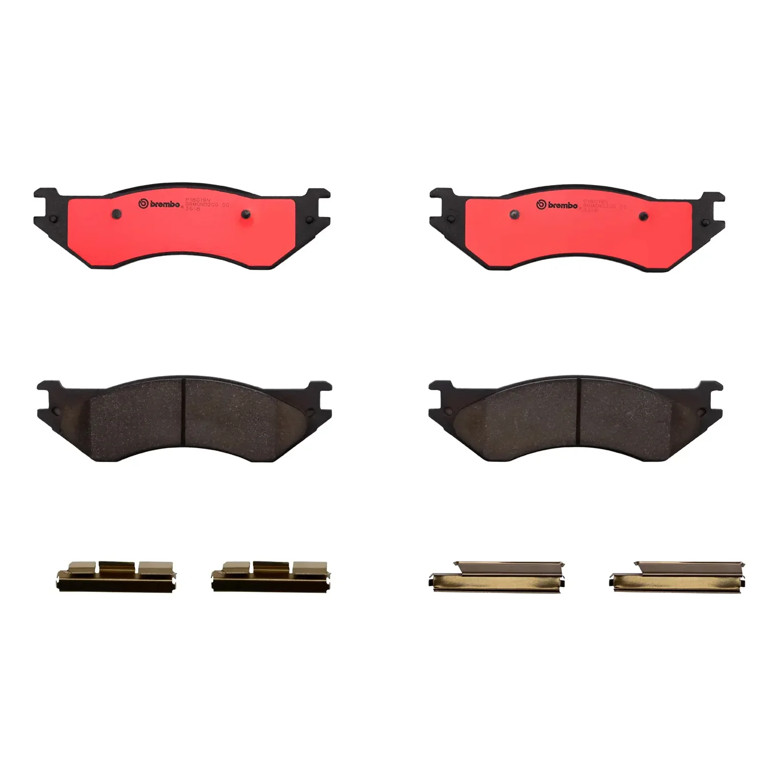 Brembo 2001 Dodge Ram 1500 Front Premium NAO Ceramic OE Equivalent Pad