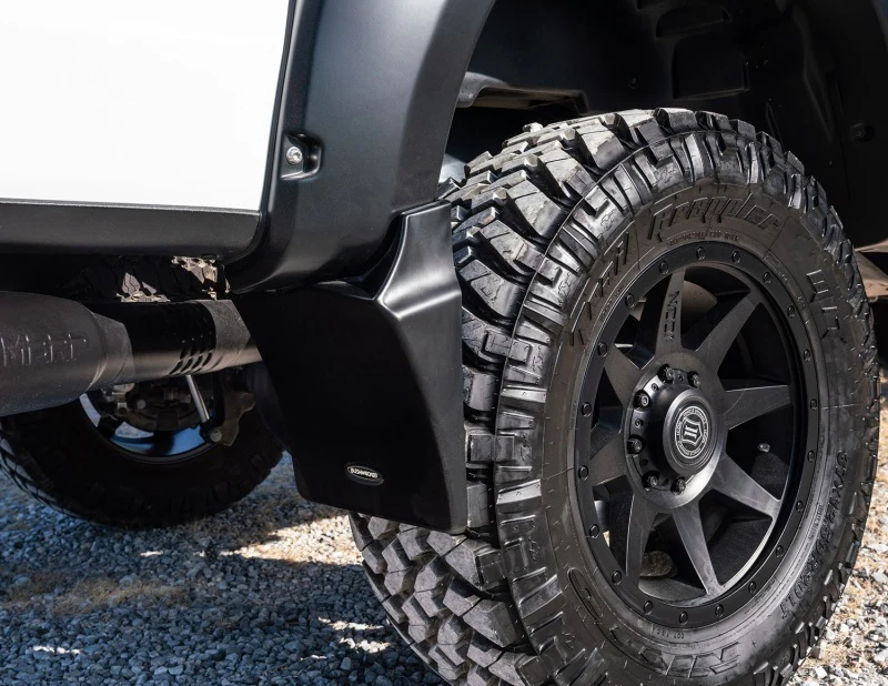 Bushwacker 14-18 Chevrolet Silverado 1500 Trail Armor Rear Mud Flaps (Fits Pocket Style Flares) - Image 4