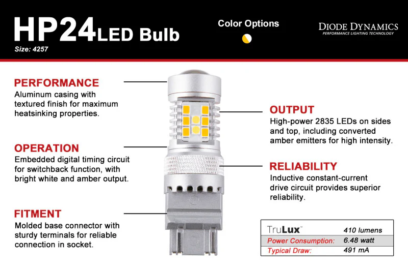 Diode Dynamics 4257 HP24 LED Bulb - Cool - White Switchback (Single) - Image 5