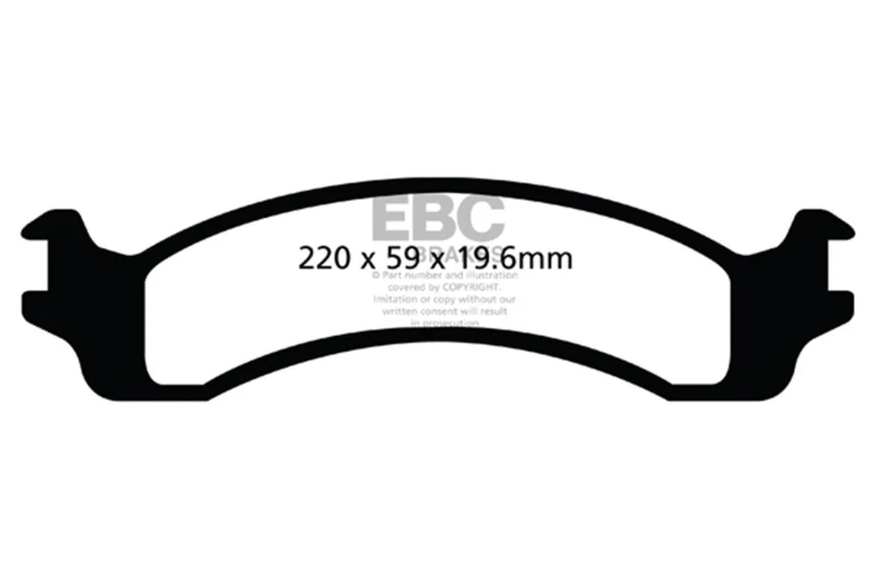 EBC 00-02 Dodge Ram 2500 Pick-up 5.2 2WD (Pad with wear sensor) Ultimax2 Front Brake Pads - Image 2