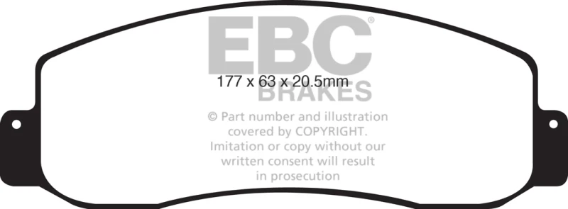 EBC 05-07 Ford F250 (inc Super Duty) 5.4 (2WD) Greenstuff Front Brake Pads - Image 2