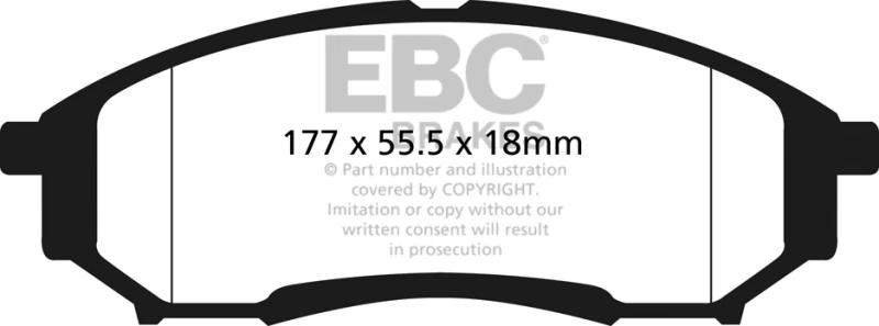 EBC 05-07 Ford F250 (inc Super Duty) 5.4 (2WD) Yellowstuff Rear Brake Pads - Image 2