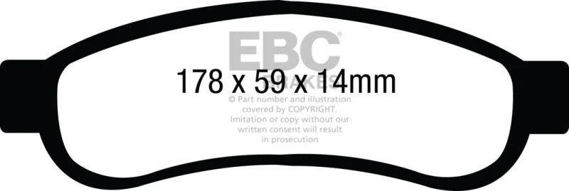 EBC 08-10 Ford F250 (inc Super Duty) 5.4 (2WD) Ultimax2 Rear Brake Pads - Image 2