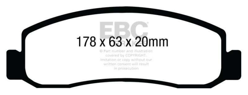 EBC 08-10 Ford F250 (inc Super Duty) 5.4 (2WD) Yellowstuff Front Brake Pads - Image 2