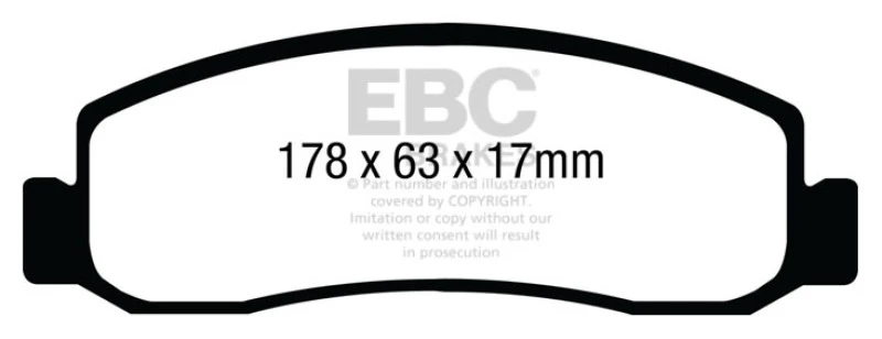 EBC 11 Ford F250 (inc Super Duty) 6.2 (2WD) Extra Duty Front Brake Pads - Image 2