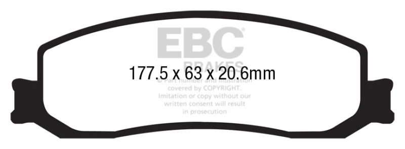 EBC 12 Ford F350 (inc Super Duty) 6.2 DRW 2WD Yellowstuff Front Brake Pads - Image 2