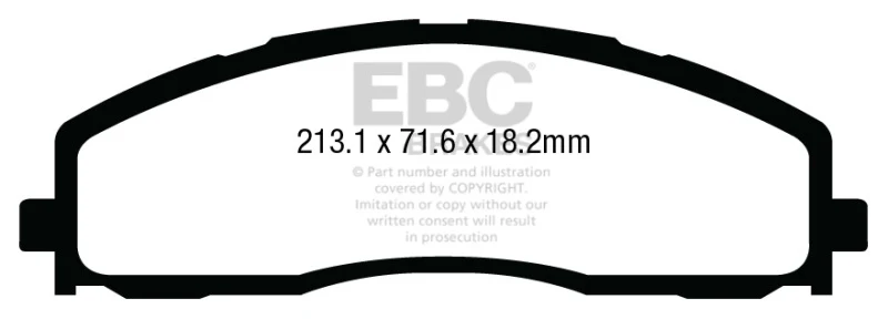 EBC 13+ Ford F250 (inc Super Duty) 6.2 (2WD) Ultimax2 Front Brake Pads - Image 2