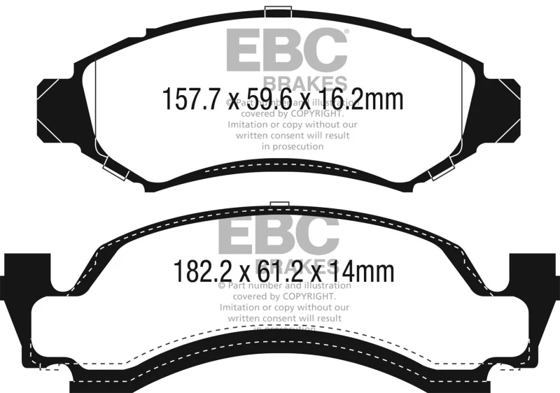 EBC 1974 AMC Ambassador 5.0L Yellowstuff Front Brake Pads - Image 2