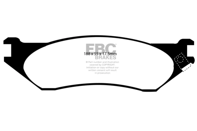EBC 98-02 Dodge B150 B1500 Cargo 1500 Van 1/2 Ton Ultimax2 Front Brake Pads - Image 2