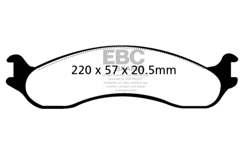 EBC 98-03 Dodge B250 B2500 Cargo 2500 Van 3/4 Ton Ultimax2 Front Brake Pads - Image 2