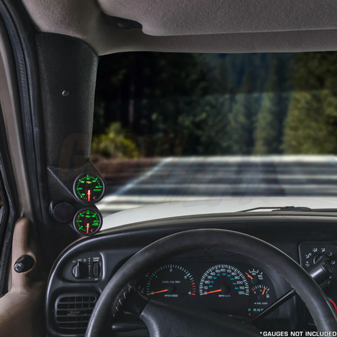 GlowShift (GS-255/GS-253) Black Dual Pillar Pod for 1998-2002 Dodge/Ram Cummins - Image 2