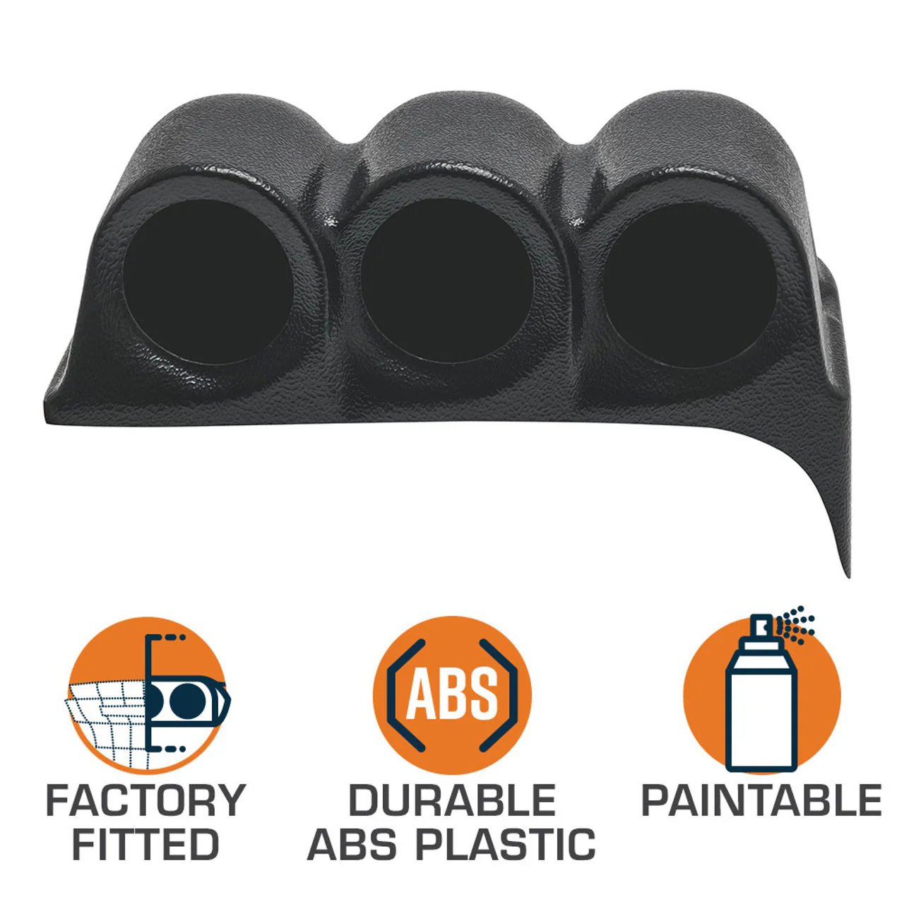GlowShift GS-D15 Black Triple Dash Pod 89-93 Dodge/RAM Cummins - Image 3