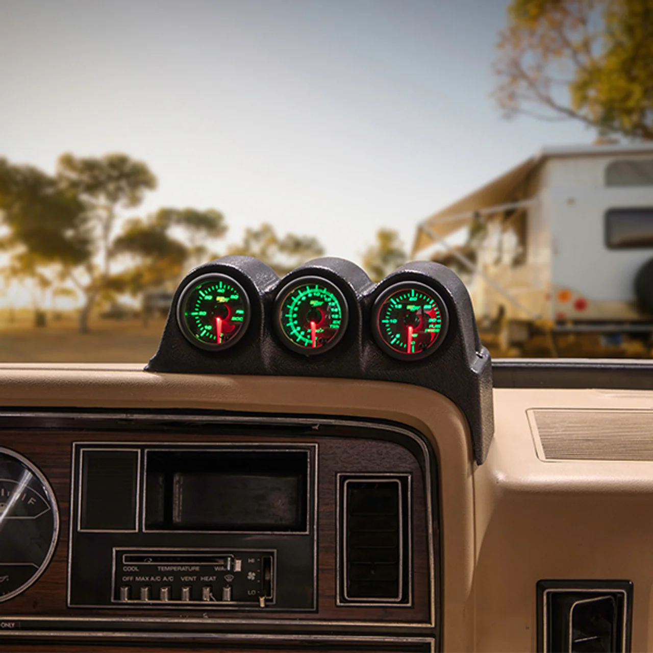GlowShift GS-D15 Black Triple Dash Pod 89-93 Dodge/RAM Cummins - Image 4
