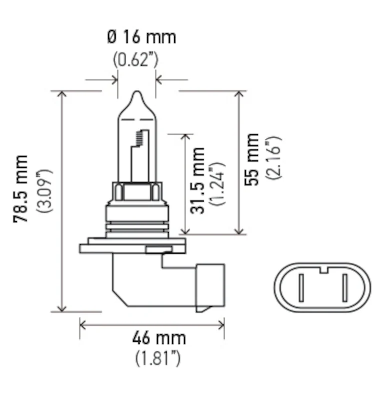 Hella 9005/HB3 12V 100W P20d T4 Halogen Bulb - Image 4