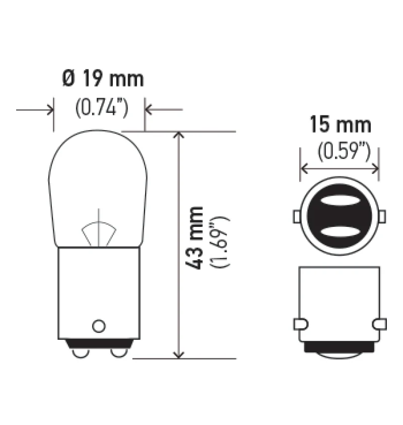 Hella Bulb 1004 12V 12/12W BA15d B6 - Image 4