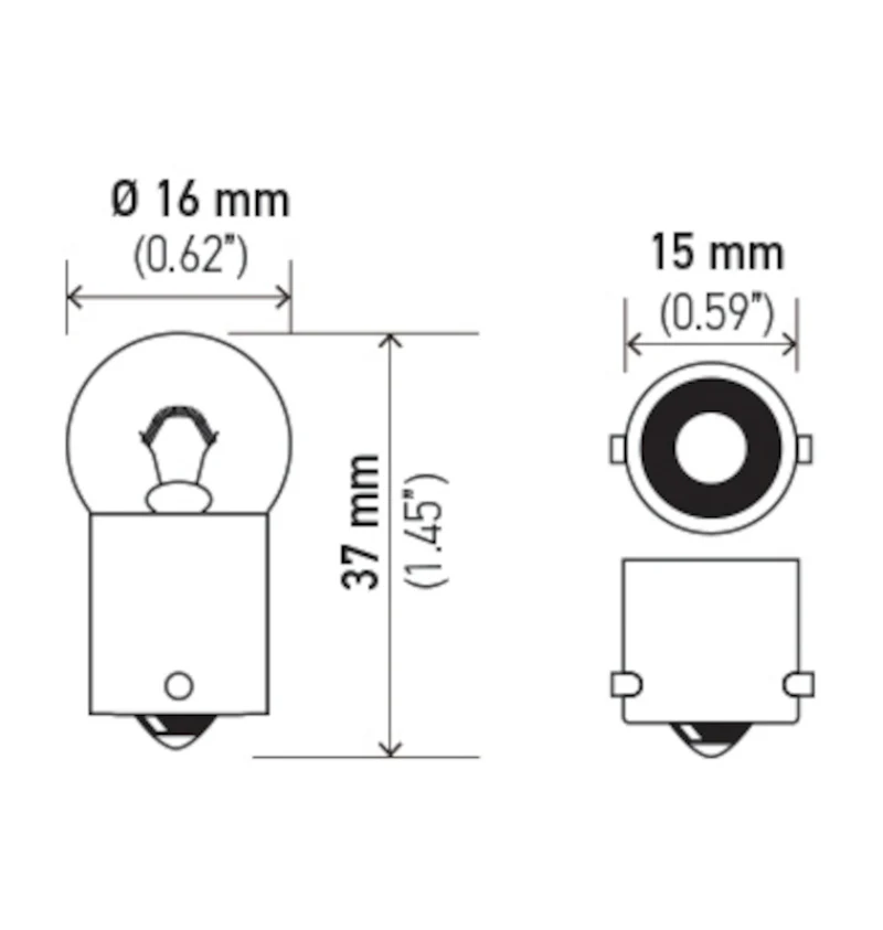 Hella Bulb 53 12V 2W 1CP BA9s G3.5 - Image 4