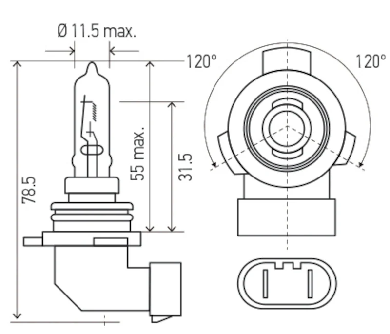 Hella Bulb 9012LL/HIR2 12V 55W PX22d - Image 4