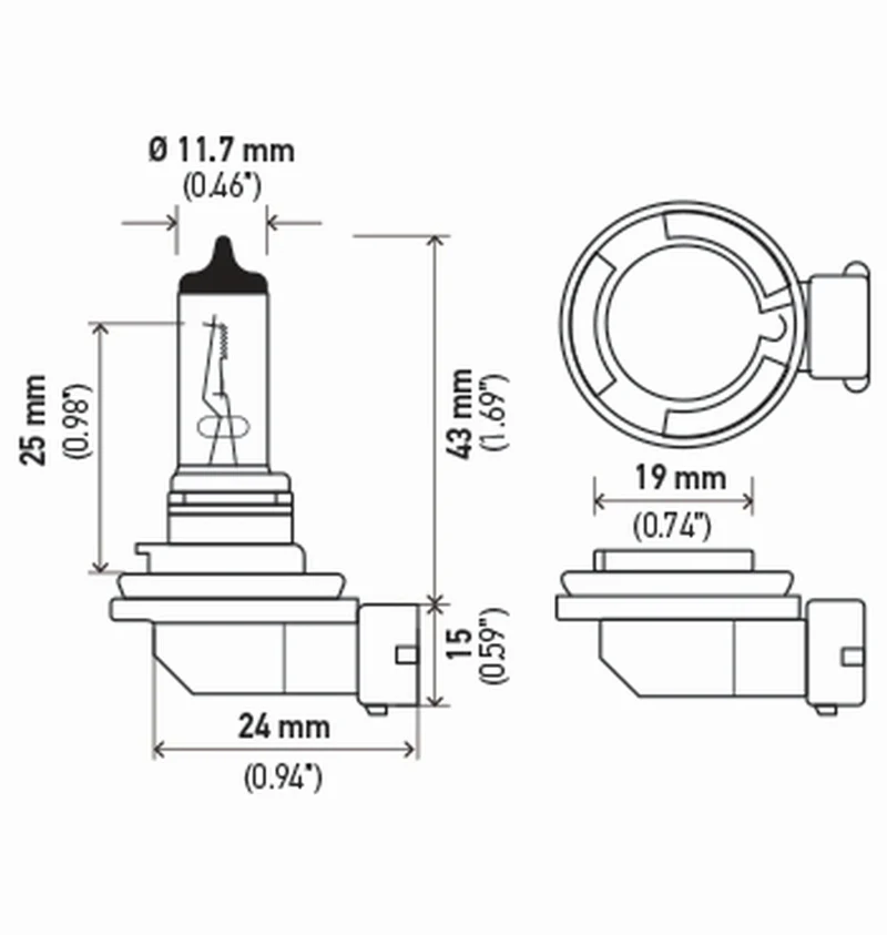 Hella H11 12V 55W PGJ19-2 HP2.0 Performance Halogen Bulb - Pair - Image 2