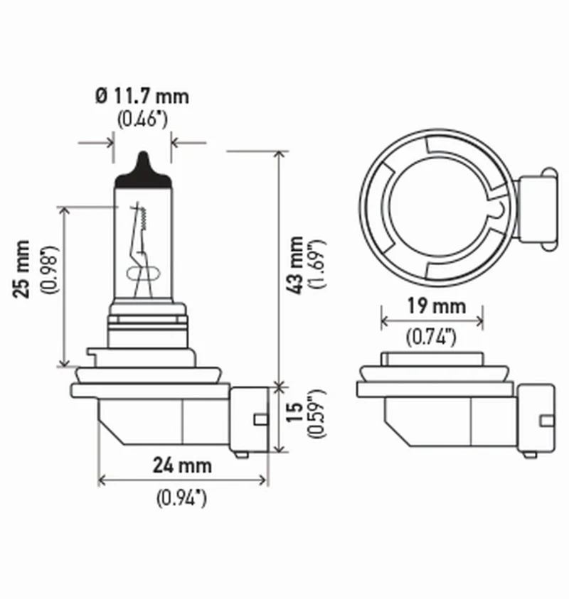 Hella H11 12V 55W PGJ19-2 HP2.0 Performance Halogen Bulb - Pair - Image 9