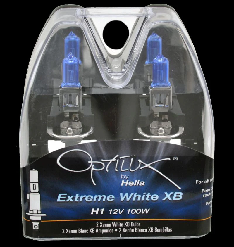 Hella Optilux H1 100W XB Extreme White Bulbs (Pair) - Image 2