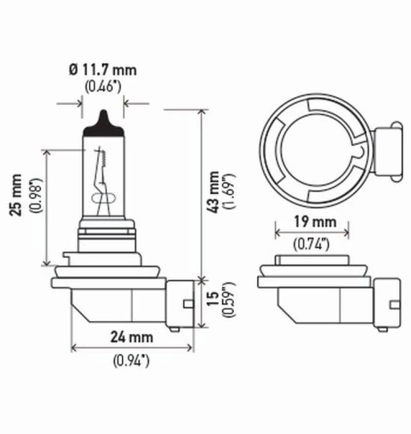 Hella Optilux H11 55W XY Extreme Yellow Bulbs (Pair) - Image 2
