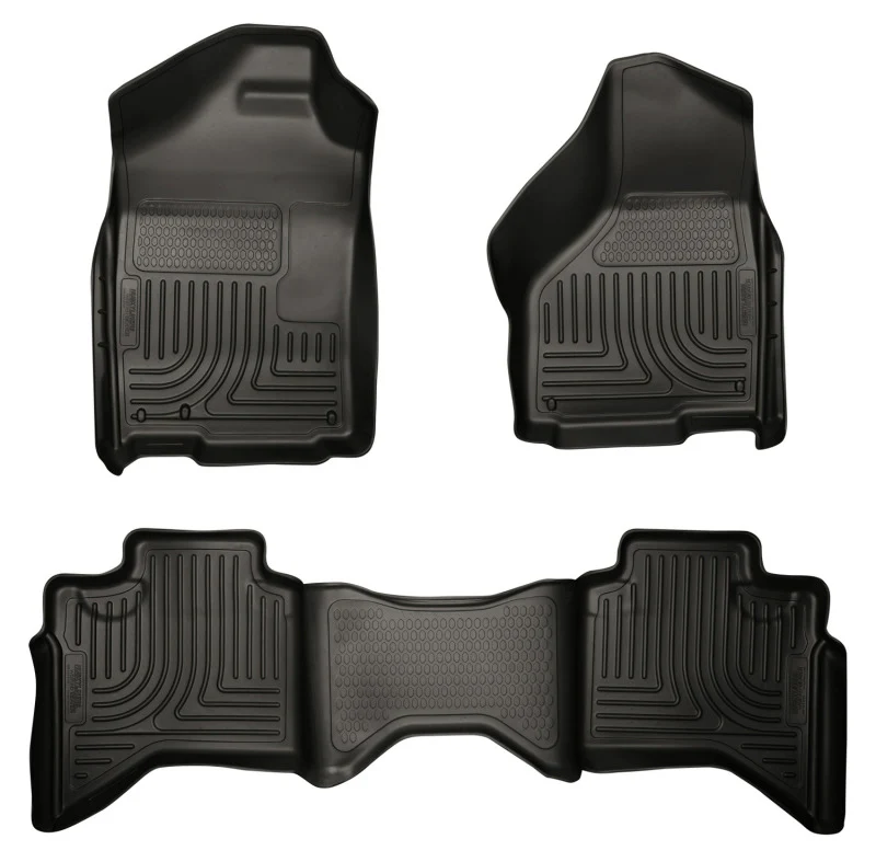 Husky Liners 03-08 Dodge Ram 1500/2500/3500 Quad Cab WeatherBeater Combo Black Floor Liners - Image 2
