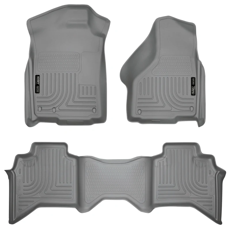 Husky Liners 03-08 Dodge Ram 1500/2500/3500 Quad Cab WeatherBeater Combo Gray Floor Liners - Image 2