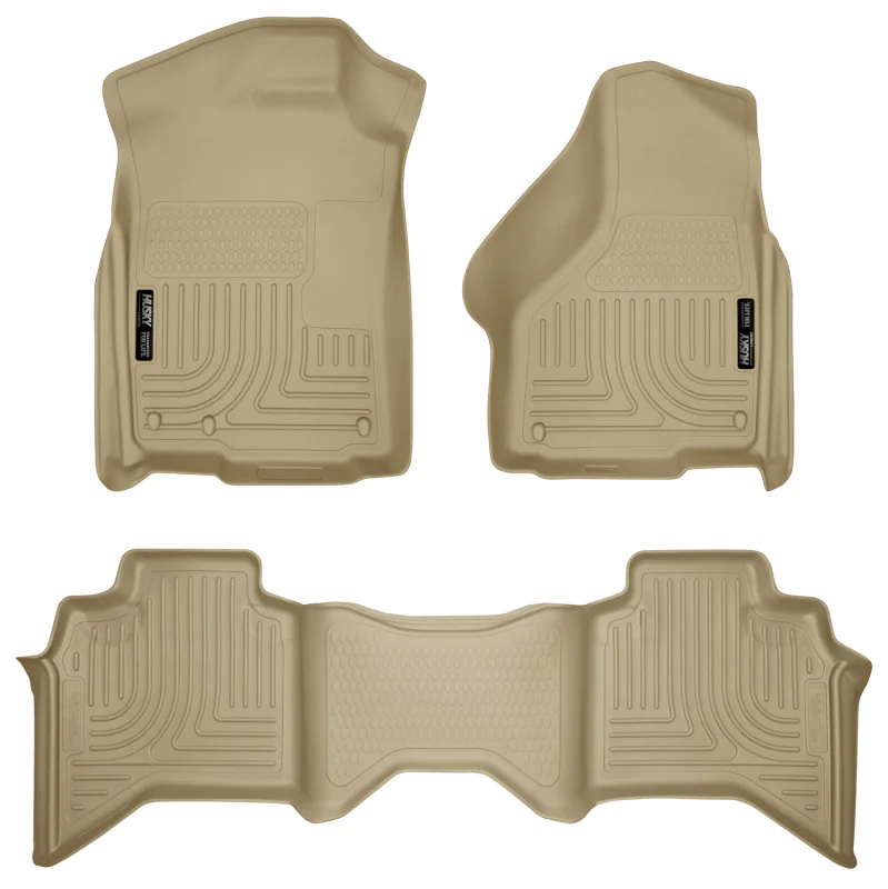 Husky Liners 03-08 Dodge Ram 1500/2500/3500 Quad Cab WeatherBeater Combo Tan Floor Liners - Image 2