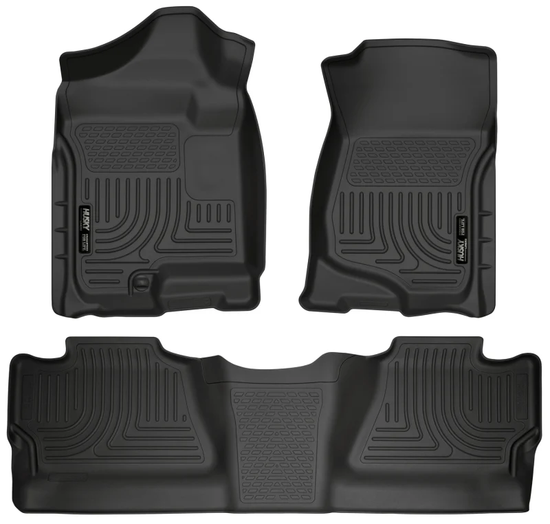 Husky Liners 07-12 Chevy Silverado/GMC Sierra Crew Cab WeatherBeater Combo Black Floor Liners - Image 2