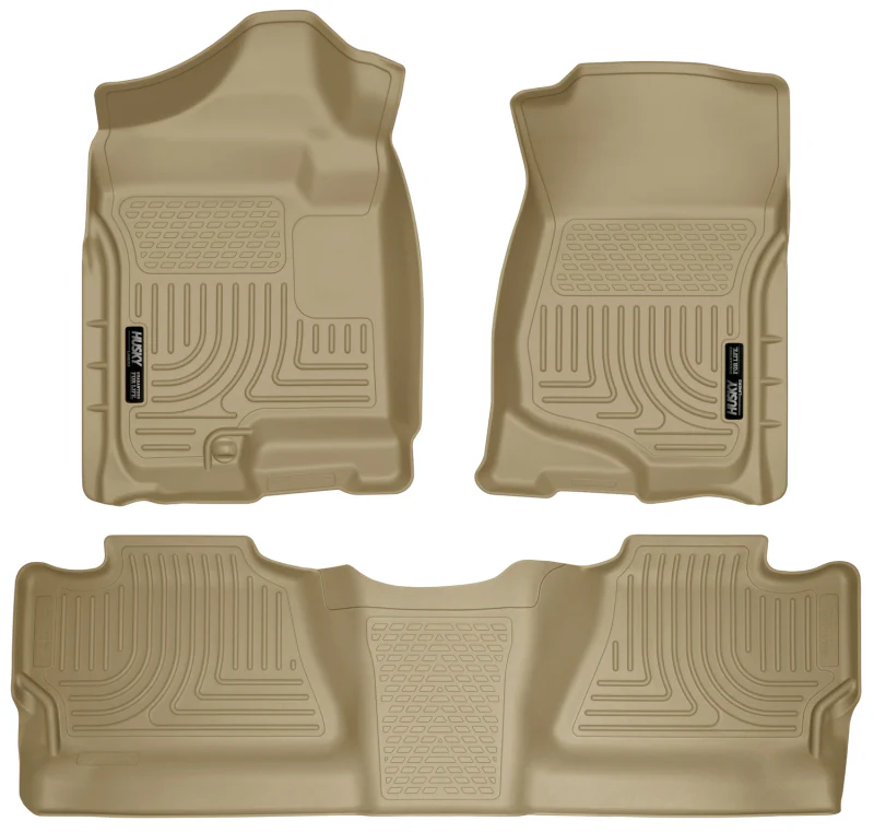 Husky Liners 07-12 Chevy Silverado/GMC Sierra Crew Cab WeatherBeater Combo Tan Floor Liners - Image 2