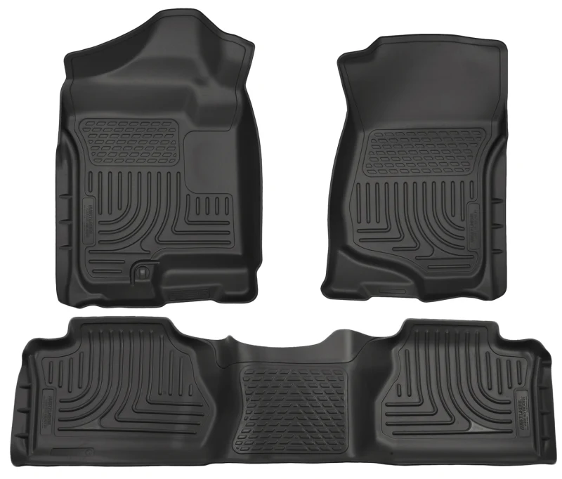 Husky Liners 07-12 Chevy Silverado/GMC Sierra Extended Cab WeatherBeater Combo Black Floor Liners - Image 2