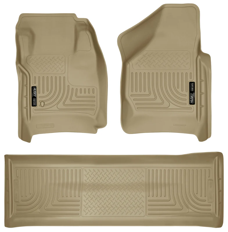 Husky Liners 08-10 Ford SD Crew Cab WeatherBeater Combo Tan Floor Liners (w/o Manual Trans Case) - Image 2