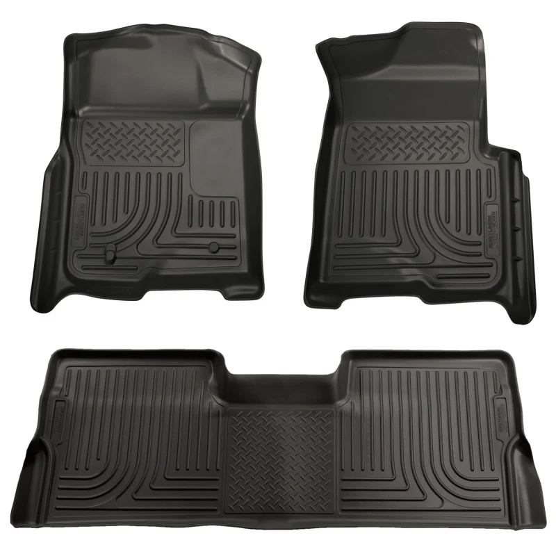 Husky Liners 08-10 Ford SD Super Cab WeatherBeater Combo Black Floor Liners (w/o Manual Trans Case) - Image 2