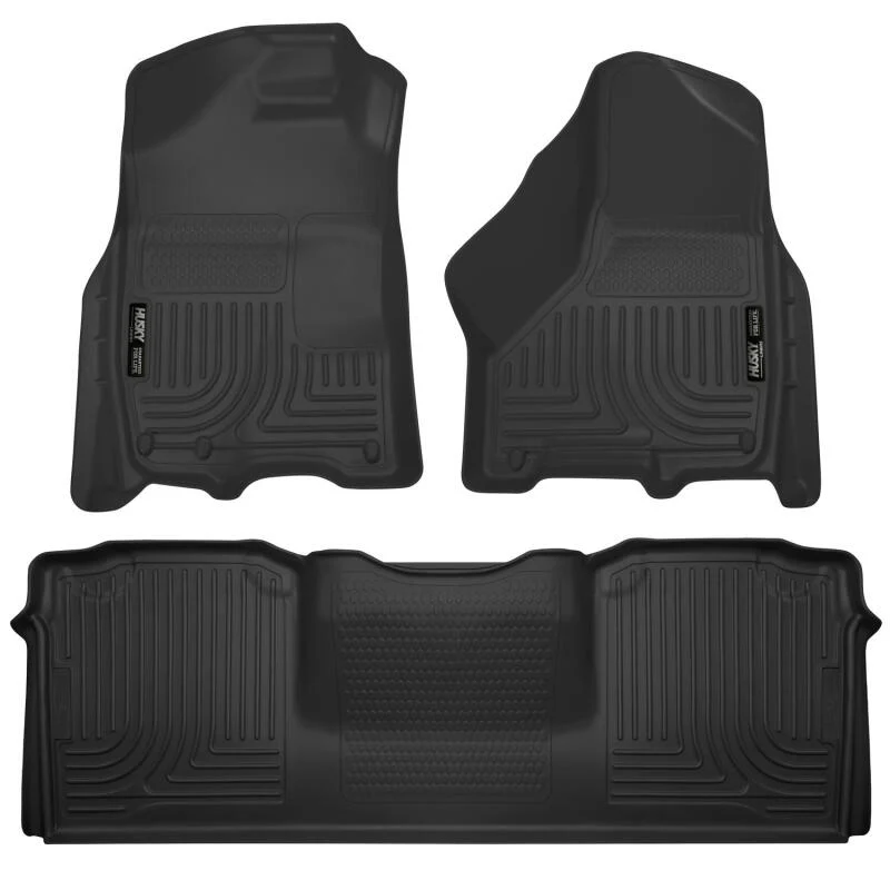 Husky Liners 10-12 Dodge Ram 2500/3500 Mega Cab WeatherBeater Combo Black Floor Liners - Image 2