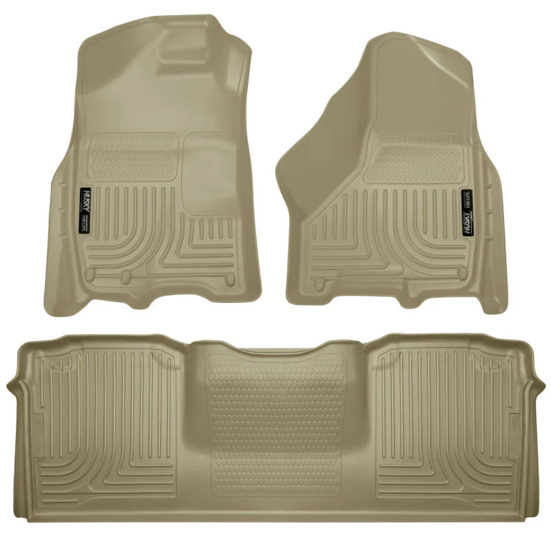 Husky Liners 10-12 Dodge Ram 2500/3500 Mega Cab WeatherBeater Combo Tan Floor Liners - Image 2