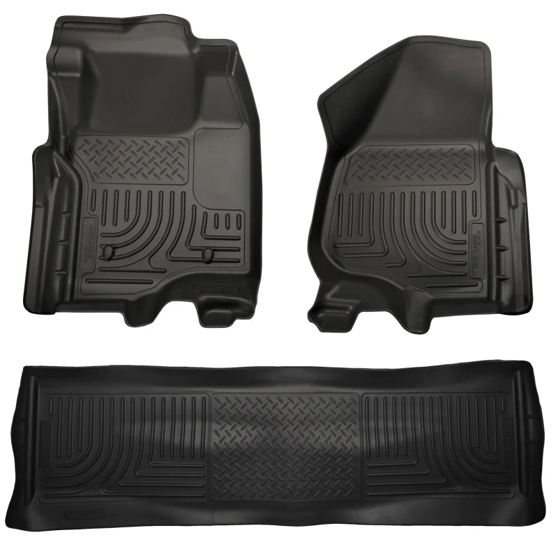 Husky Liners 11-12 Ford SD Crew Cab WeatherBeater Combo Black Floor Liners (w/o Manual Trans Case) - Image 2