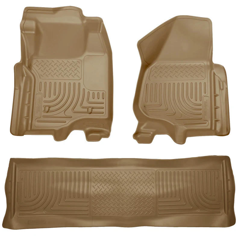 Husky Liners 11-12 Ford SD Crew Cab WeatherBeater Combo Tan Floor Liners (w/o Manual Trans Case) - Image 2