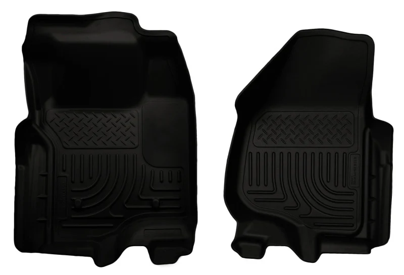 Husky Liners 11-12 Ford Super Duty Crew & Extended Cab WeatherBeater Front Row Black Floor Liners - Image 2