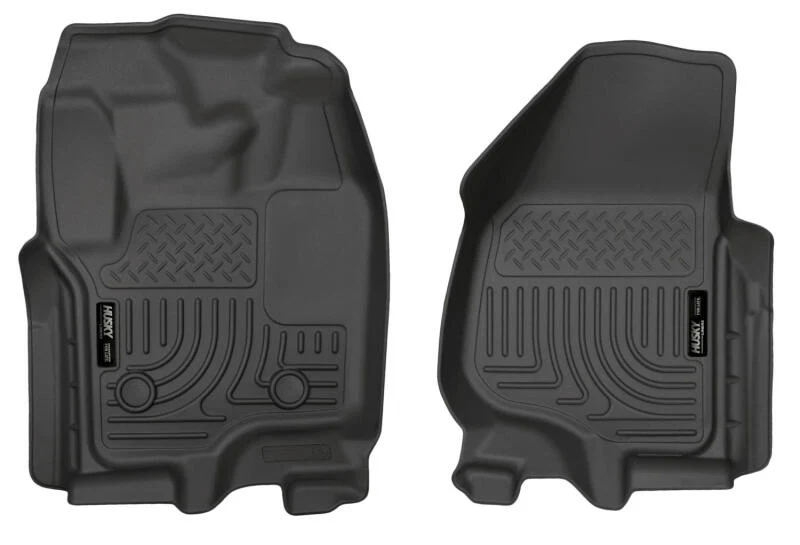 Husky Liners 12-15 Ford Super Duty Crew & Extended Cab WeatherBeater Front Row Black Floor Liners - Image 2