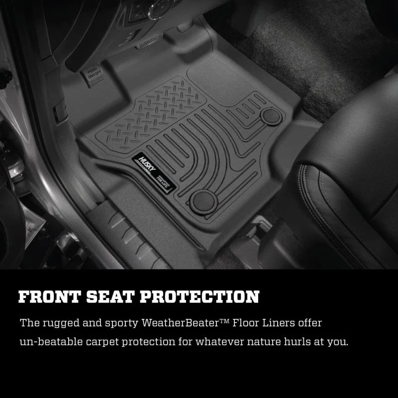 Husky Liners 12-15 Ford Super Duty Crew & Extended Cab WeatherBeater Front Row Black Floor Liners - Image 8