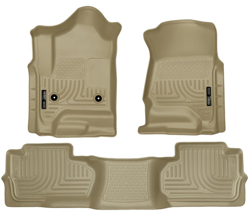 Husky Liners 14 Chevrolet Silverado/GMC Sierra Dbl Cab WeatherBeater Tan Front&2nd Seat Floor Liners - Image 2