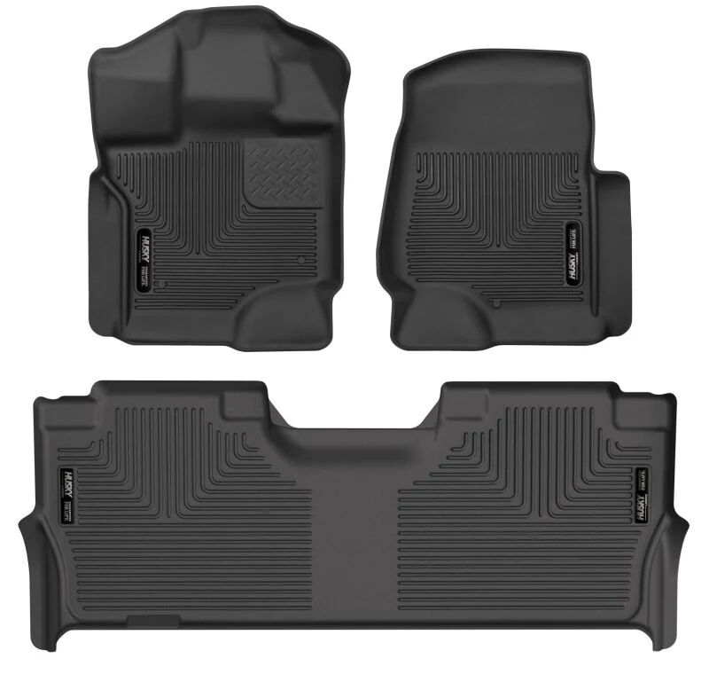 Husky Liners 17-19 F-250/F-350/F-450 Crew Cab Weatherbeater Black Front & 2nd Seat Floor Liners - Image 2