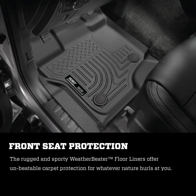 Husky Liners 17 Ford F-250 F-350 Super Duty Standard Cab WeatherBeater Black Front Floor Liners - Image 16