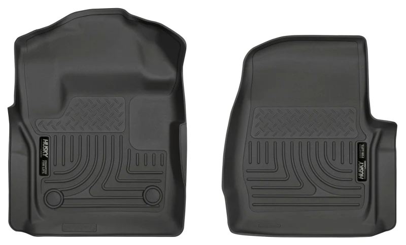 Husky Liners 17 Ford F-250 F-350 Super Duty Standard Cab WeatherBeater Black Front Floor Liners - Image 2
