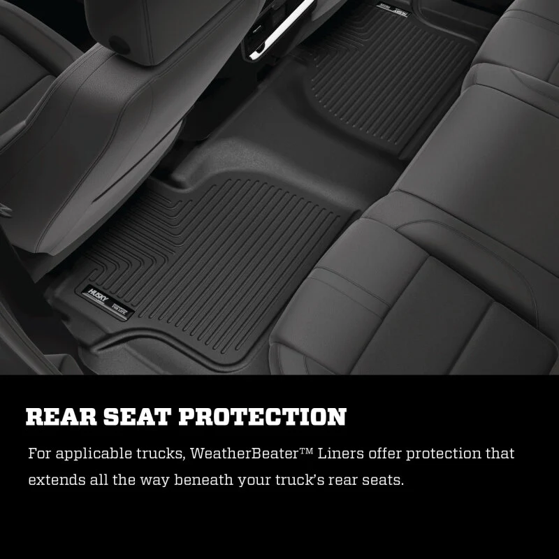 Husky Liners 19-20 Chevy Silverado WeatherBeater Black Floor Liners - Front - Image 17